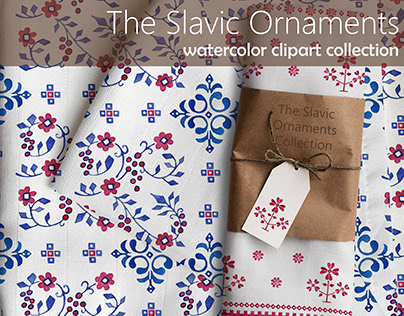 The Slavic Ornaments watercolor clipart collection