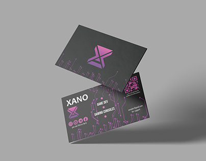 visit card for gamedev company xano