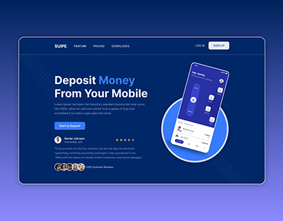 Financial Apps landing Page Header