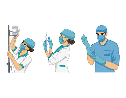 Medical Team Concept. Character Design