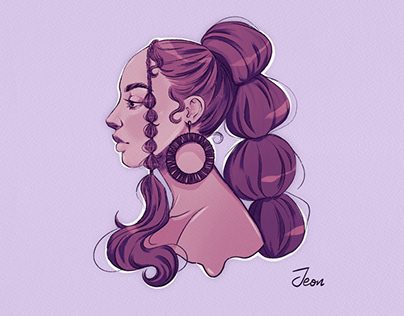 Bubble hair portrait girl
