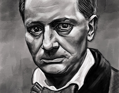 Digital portrait of Charles Baudelaire