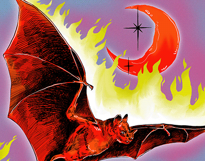 Bat art for Ozzy Osbourne's NFT project CryptoBatz