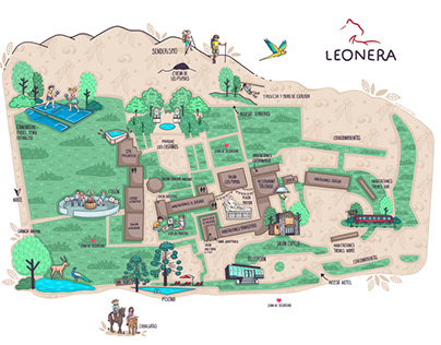 Ilustración, Mapa Hotel La Leonera.