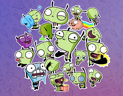 Animated sticker pack Invader Zim