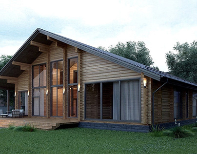 COUNTRY HOUSE MADE OF TIMBER (VISUALISATIONS)
