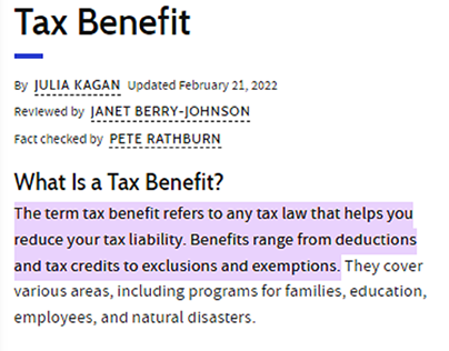 What Is a Tax Benefit?