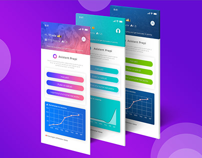 Demo Screens For a Mobile app Dashboard