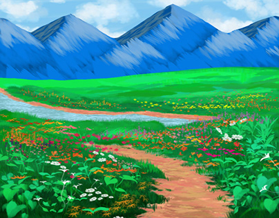 Landscape Background - Ghibli Studio