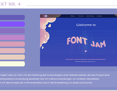 Font Jam - UI/UX Screendesign