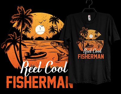 Beach Fishing T-shirt Design.