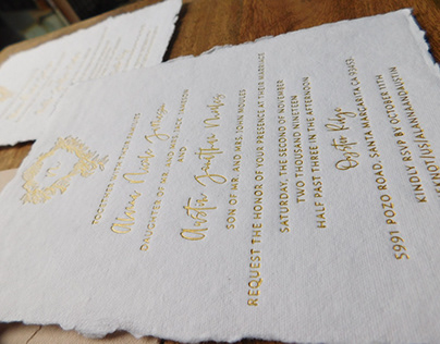 custom made foil stamped invitation cards