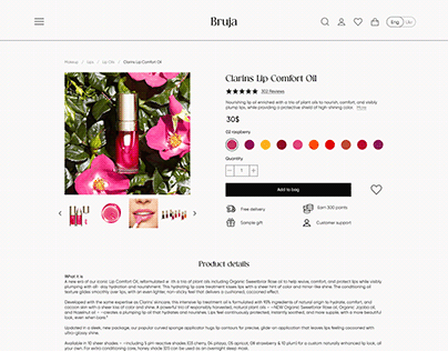Product card for cosmetics store , clarins