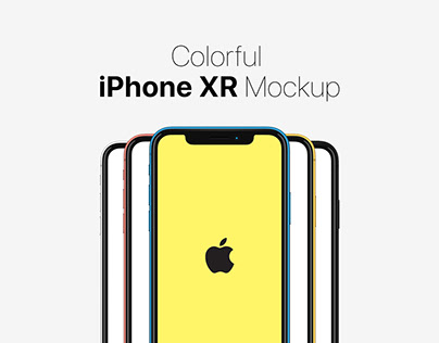 Colorful iPhone XR Mockup PSD Sketch