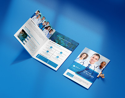 Medical two fold or bifold brochure template