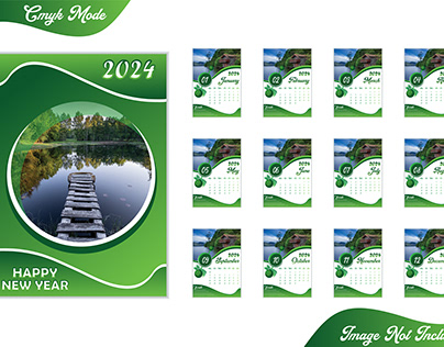 The natural color of the green calendar for 2024