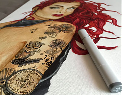 "Red Hair & Rockstars" Art by Lucy Knowles