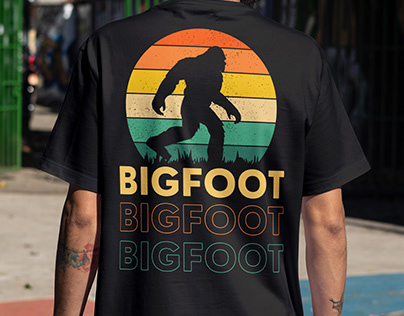 Vintage Gorilla Graphic with Text Bigfoot