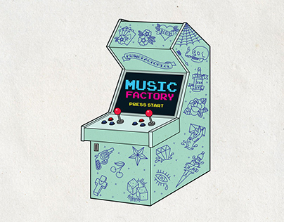 Ilustración Sticker - Music Factory Records