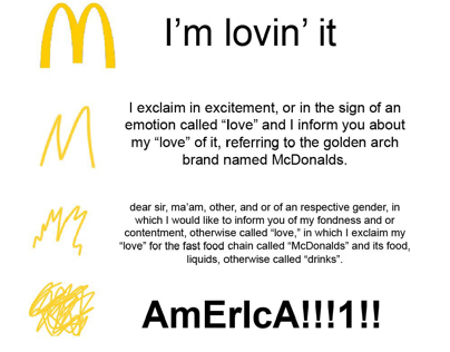 Increasingly verbose McDonalds Slogan