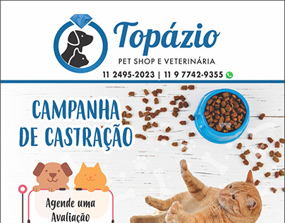 Panfleto Frente Topázio Pet Shop campanha