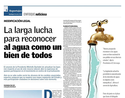 Reportaje modificación legal sobre usos del agua