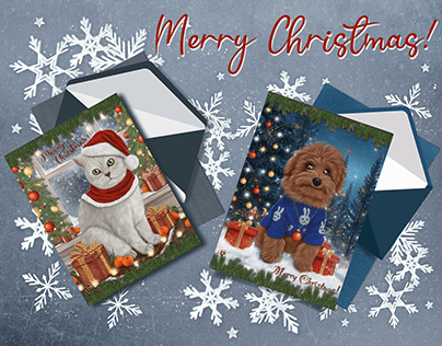 Merry Christmas | Postcard | Christmas card design