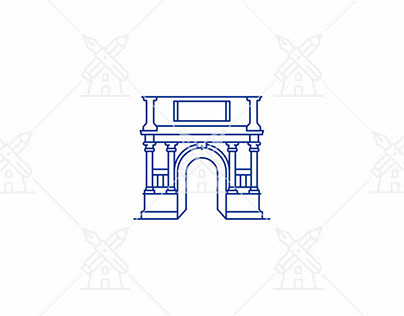 Linear Arch of Titus, Rome, Italy icon design
