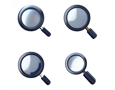 3D Magnifying Glass Icons