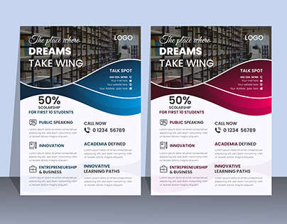 Simple flyer design for educationa institutions
