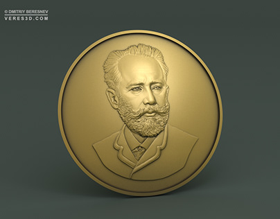 Tchaikovsky, 3D bas-relief