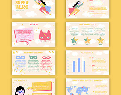 Funny Colored Superhero - free Google Slides Theme