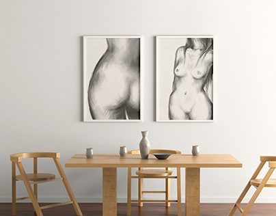 Naked figure wall art poster