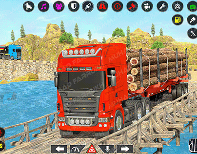 Log Trailer Truck Game SS