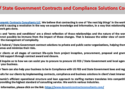 US FED Government Contracts and Compliance Solutions