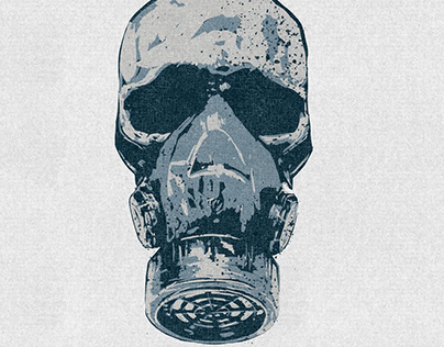 Skull with Gas Mask - vector illustration