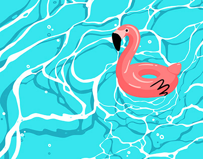 High Summer Flamingo Print Design