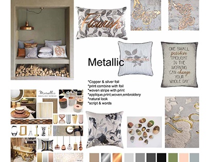 Metallic themed cushions - Foil printed