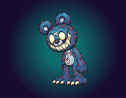 Scary blue teddy bear