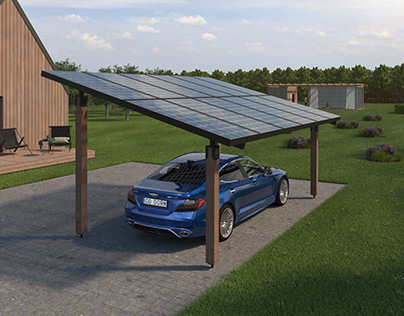 Solar carport, design and rendering