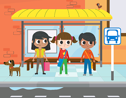Bus stop and character design