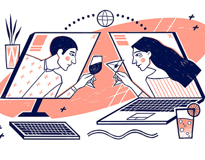 Illustrations for batenka.ru about online drinking