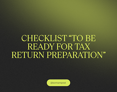 Cheklist "To be ready for tax return preparation"