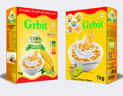 Corn flakes box package design