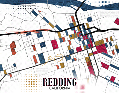 Pop Art Map of Redding, CA