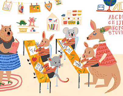 Kangaroo baby - children's book concept