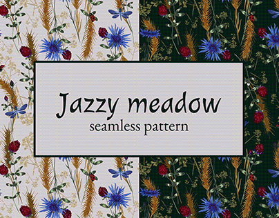 Seamless pattern design 'Jazzy meadow'