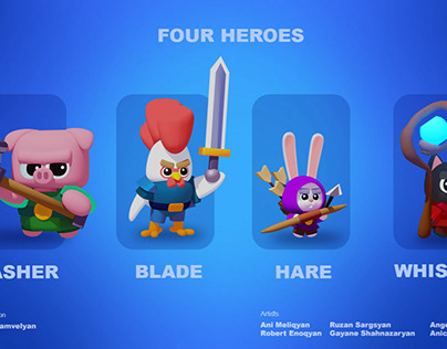 Our “Four Hero” game project.