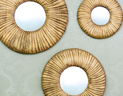 Round Abstract mirror frames