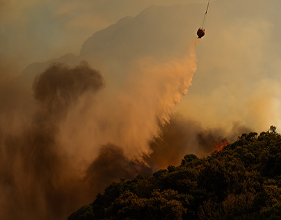 Simon's Town in flames